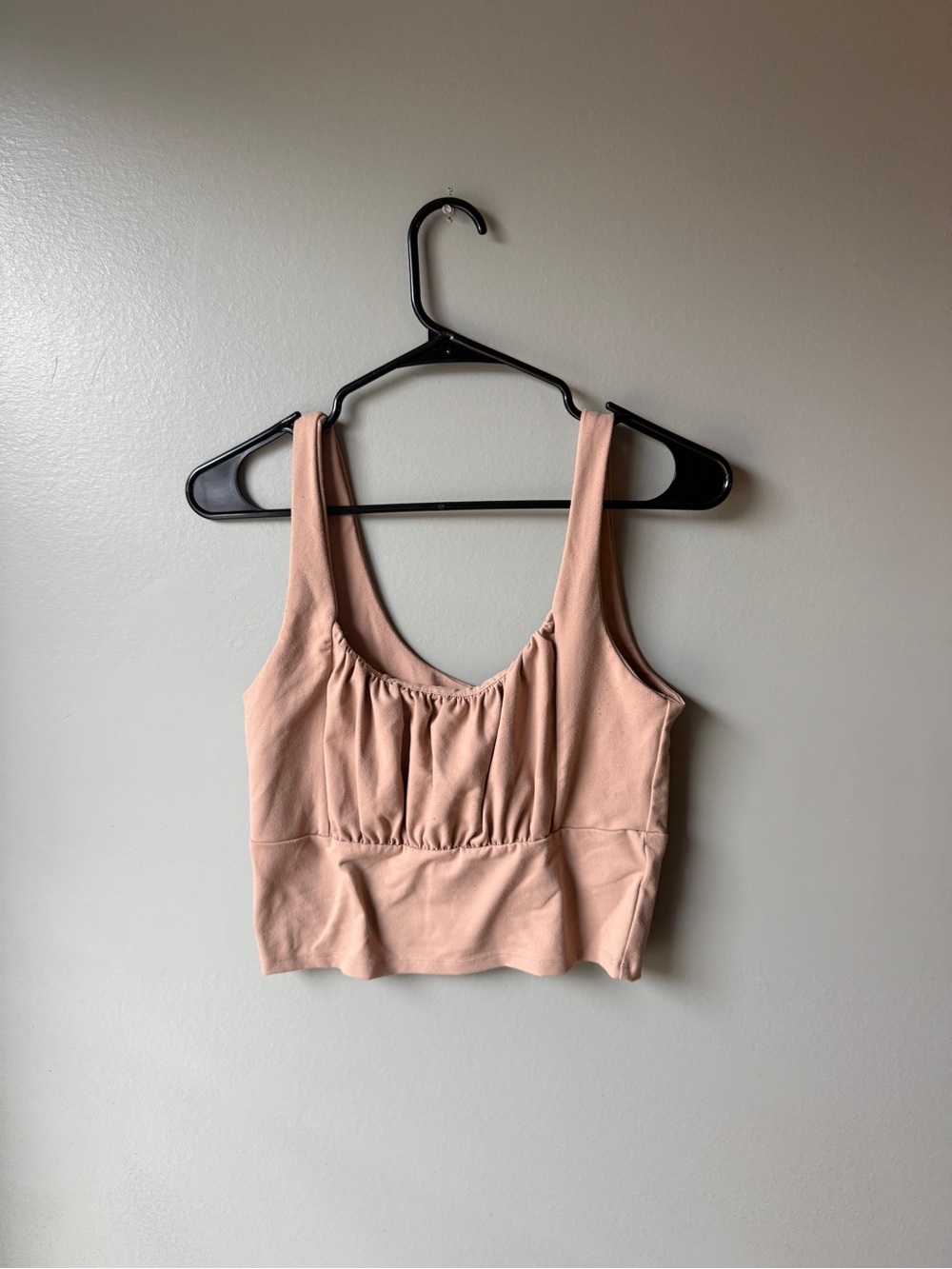 Abercrombie & Fitch Soft A&F Collection Pink Ruched Crop Tank Top Medium